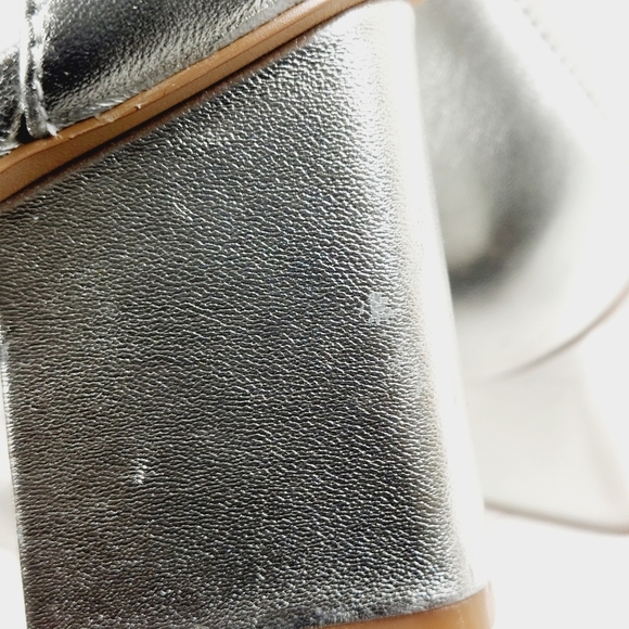 New Vince Camuto Margry Silver Block Heel Ankle Strap Sandals E815 - Picture 12 of 15